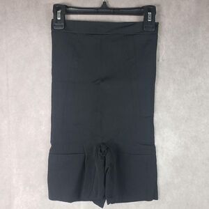 Spanx Mid Thigh Shorts Shapewear Womens Medium Black High Waist Tummy Control